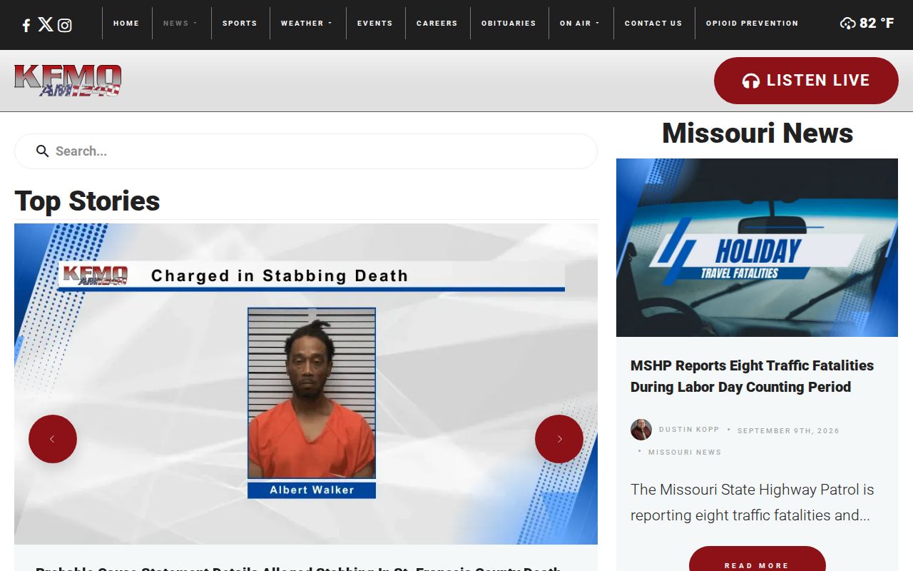 KFMO local news archive used as a caveated discovery source